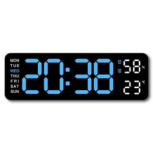 LED Digital Alarm Clock with Dual AlarmDigital Wall Clock for Home Bedroom & Office, 10"Large Display 12/24H Desk Clock with Temperature/Humidity/Week/Adjustable Dimmer, Minimalist ClockLights Set, New Year's Day Decorations, Valentine'sDay Gifts