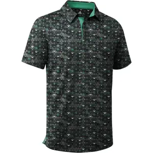 Hardware supplies Men's Golf Shirts Short Sleeve Moisture Wicking Performance Print Patterns Casual Collared Golf Polo Shirt for Men