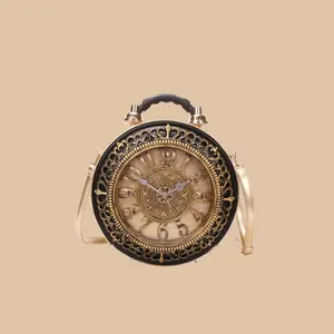Women's Handbag, Hiatus Statement Design with Functional Clock - Stylish Luggage & Bag Accessory