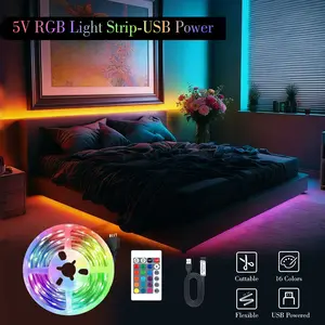 3535RGB LED Strip Light, 5v USB Powered, IR Remote Control, Flexible DIY Lighting, Room Decor, Cabinet, TV Background Light