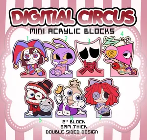 Digital Circus Mini Acrylic KeyChain Blocks (Double Sided) || Pomni, Jax, Ragtha, Kinger, Caine, Zooble, Gangle, || 2"