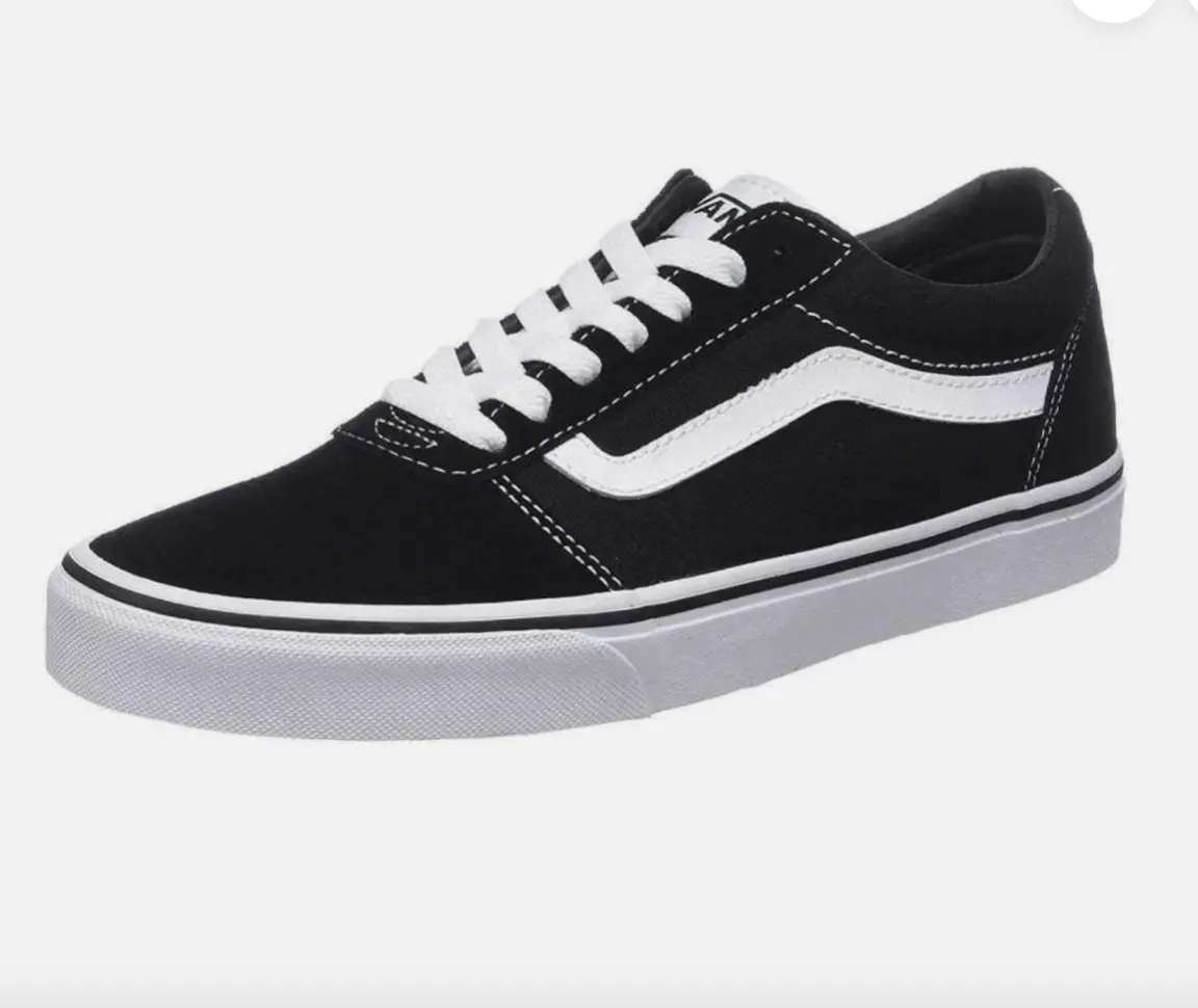Vans Ward Suede Canvas Shoes Sneakers Black White Mens Size 12