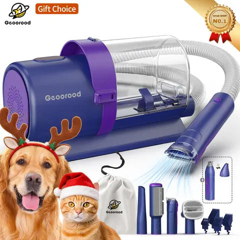 【Geoorood】Dog Grooming Vacuum Kit, Pet Grooming Vacuum with Clipper Nail Grinder, 2.5L Dust Cup Dog deshedding Vacuum Brush with 4-6 Pet Grooming Tools for Shedding Pet Hair, Home Cleaning, Proven Grooming Tool #backtoschool