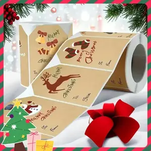 250pcs/roll Christmas Decoration Sticker, Envelope Sealing Sticker, Label Sticker For Baking, Packaging, Gift Wrapping, Home Decor