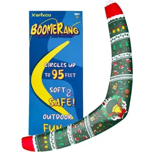 Boomerang for Adults and Kids, Boomerangs for Outdoor Sports & Games, Christmas Style Gifts for Boys and Girls, Good Choice for Family activies, Easy to Throw, EVA Foam