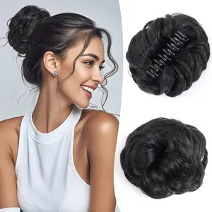 Messy Bun Hair Piece Wavy Claw Clip Messy Bun Hair Clip Synthetic Fake Buns Hairs Extensions Soft hairs buns Hairpieces for Women Daily Wear