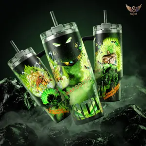 zBROLYz Legendary Super Saiyan DRAGONB LSSJ Graphic Sayal 40 oz Vacuum Insulated Cup Straw 12H Hot Cold For Anime Lovers & Aesthetic Vibes Neon Green Aura Style Splash-Proof 18/8 Stainless Steel Comfort Handle Mug For Fans