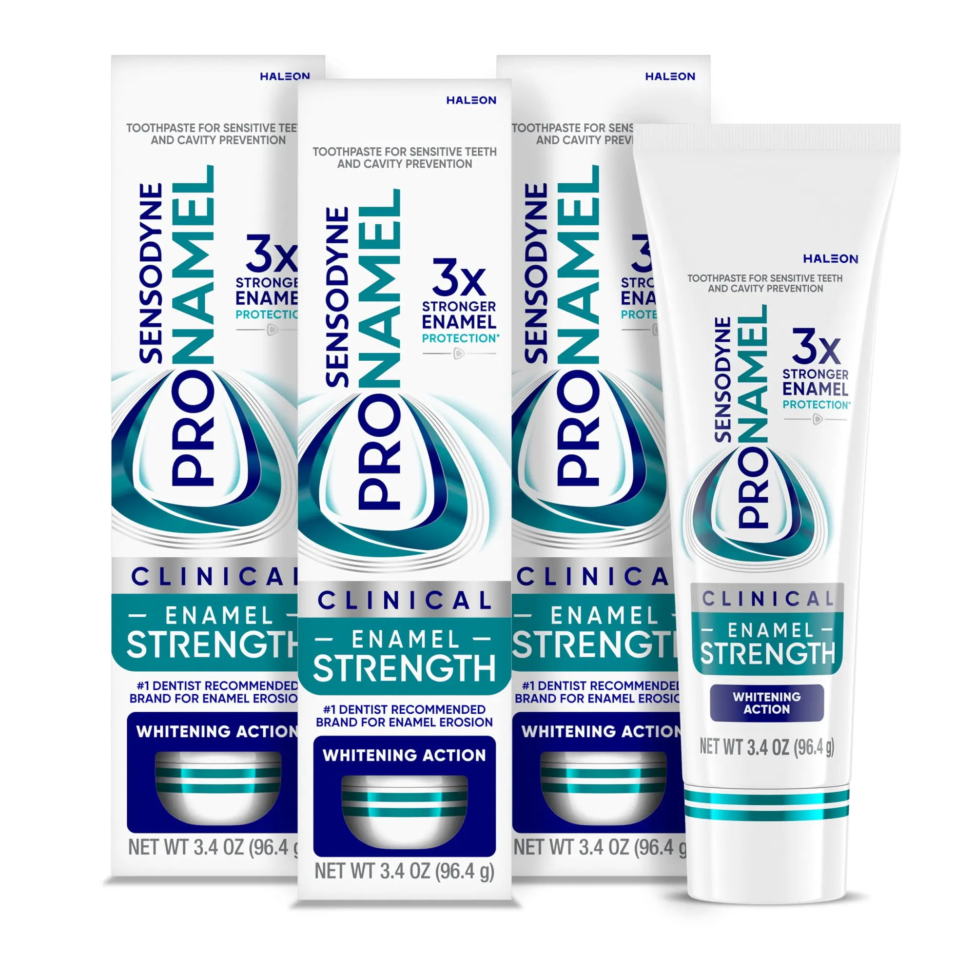 Sensodyne Pronamel Clinical Enamel Strength Toothpaste, Whitening Action, 3.4 Oz (3 Pack)