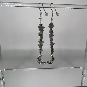 Labradorite Moon Earrings- JewelVana