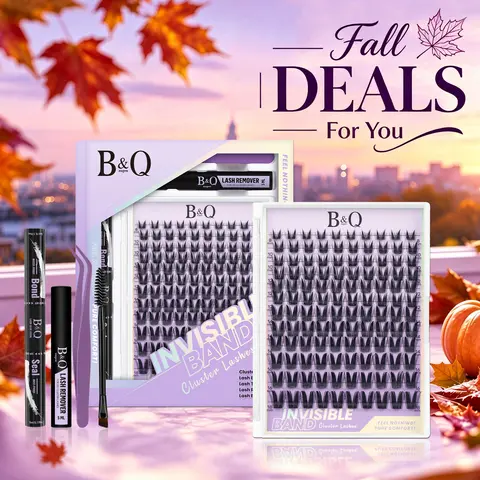 B&Q Bunny Manga Lashes Cluster Kit, 8-18mm C-Curl Self Adhesive Lash Clusters, Bond & Seal, Remover, DIY Eyelashes Extension, Waterproof Week-Lasting Wet Look Make Up for Vacation #TikTokShopFallDealsForYou