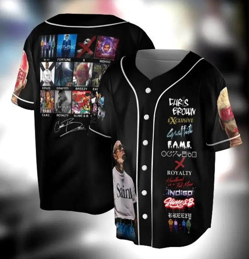 C.Brown Breezy Bowl Baseball Jersey, Breezy Bowl XX 2025 Jersey, Breezy Bowl Tour XX Shirt, Brown Jersey, Chris Tour Shirt