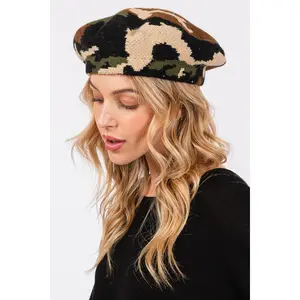 Camouflage Print Tam Beret