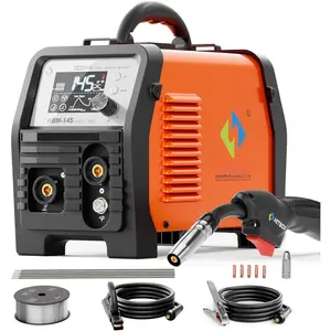 Synergy MIG Welder 110V/220V 145A Flux Core Welder 4 IN 1 Gasless MIG/Lift TIG/Stick/Support Spool  Portable Welding Machine with Large Colorful Digital Display
