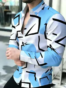 Men's Long Sleeve Novelty Pattern Shirt