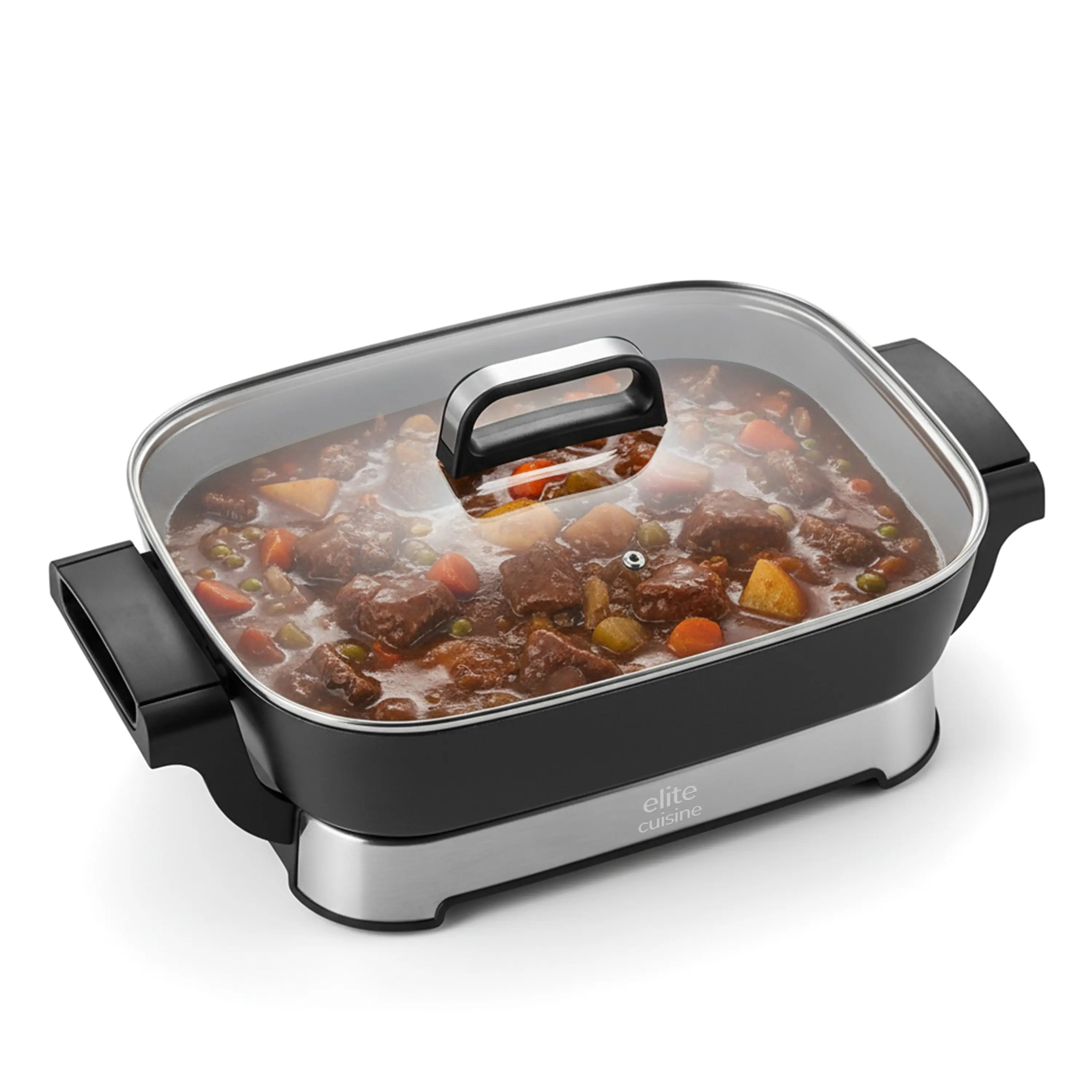 Elite Cuisine EGX1000 15" X 12" X 3” Stow-Away Foldable Electric Skillet