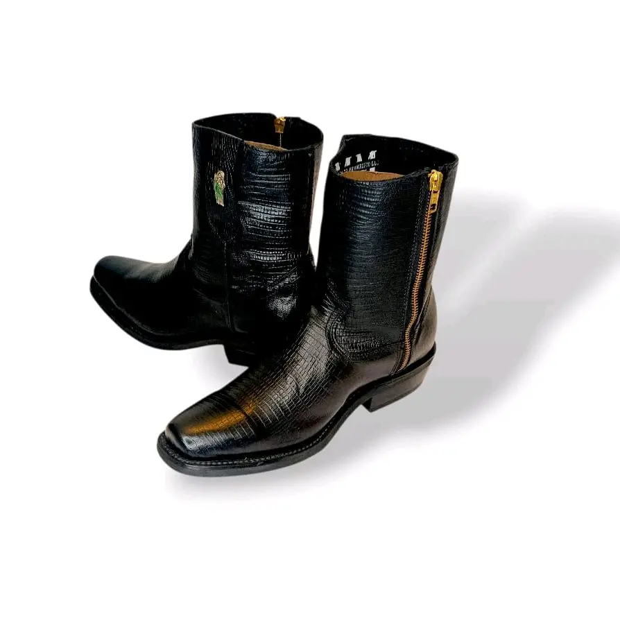 Short Boots  SJT footwear Suela de hule Armadillo   para Caballero Forro de Res Con  Zipper puntal Toe  footwear Boy Decor Walking Shoes Walking Leather