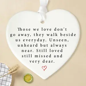 Ceramic Heart Shaped Ornament, Sympathy Gift, Rememberance Gift, Difficult Times Gift, Ceramic Ornament, Gift for Friend, Home Decor