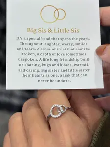 Big Sis & Little Sis Ring Bond Together Promise Forever - Simple Meaningful Design for Sisters' Special Relationship Gift