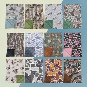 Stretchy, Soft, 29"x43" Baby Minky Blanket | Hunting & Camo Print Infant Security Blanket
