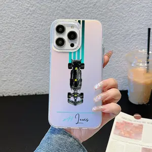 Racing f1 Formula Phone Case For iPhone 11 12 13 14 15 16 17Pro Max Air Plus Mini Light Luxury High-end Cases Transparent Laser Gradient Fashion Protective Case