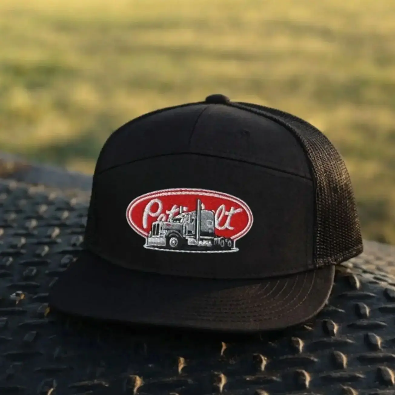 Vintage Peterbilt Snapback Flat Bill Adjustable Hat, Retro Semi Trucker Hat, Diesel Truck Embroidered Patch Cap, Truck Driver Trucker Snapback Hat, Truck Logo Graphic Hat SJM7VN