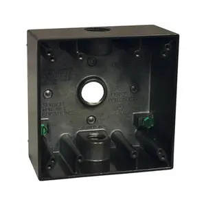 212 MAIN Square Shape 2-Gang Brown Aluminum Electrical Box, UL Listed, Weatherproof for Wet Areas