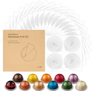 Foils Lids Seals to Reuse Coffee Pods  Coffee Filter Refillable Filter Compatible with  VertuoLine Vertuo Only 100 count 62mm