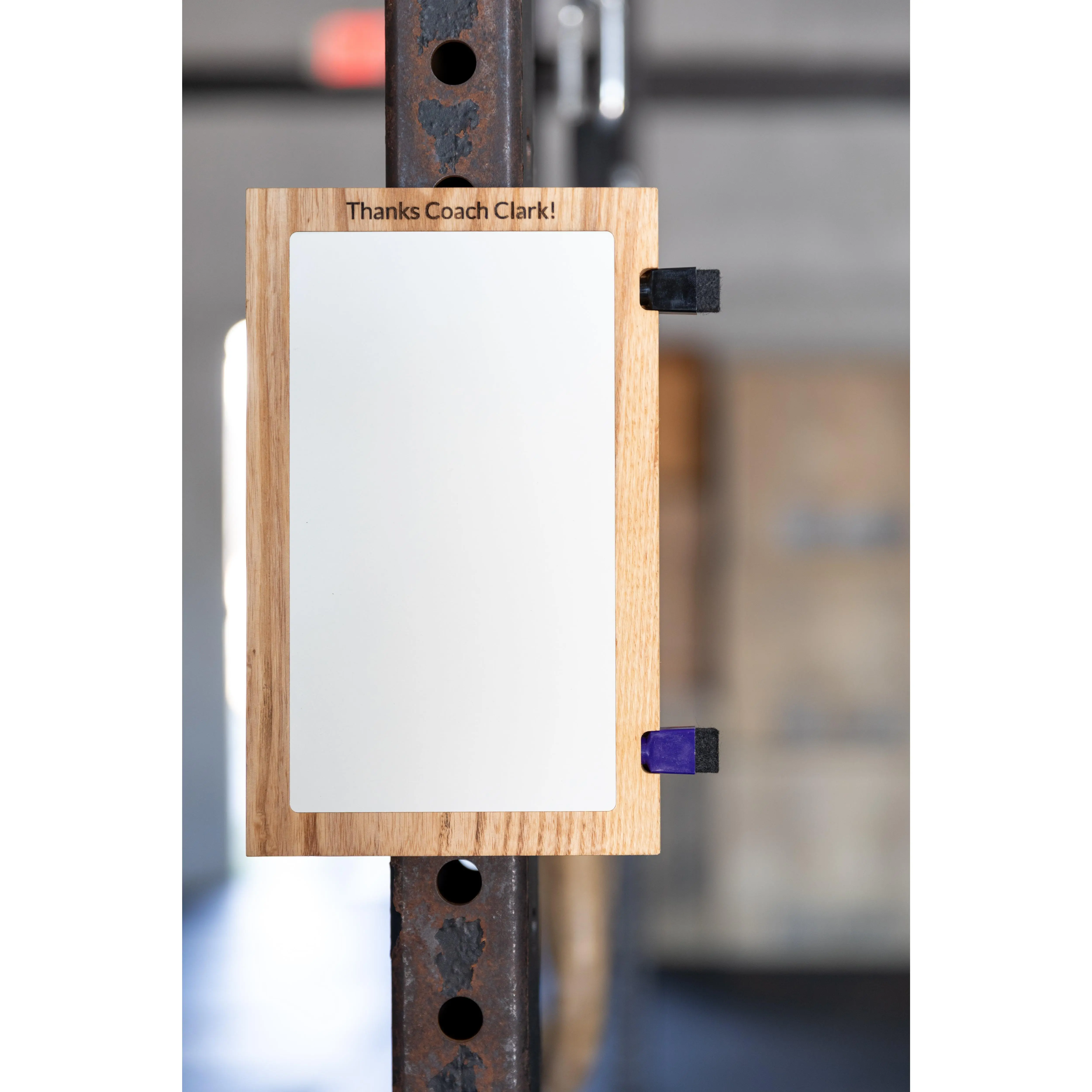 The Mini White Board (Ash Wood) is the perfect accessory for any Crossfitter.. a personalized white board that WODs with you..