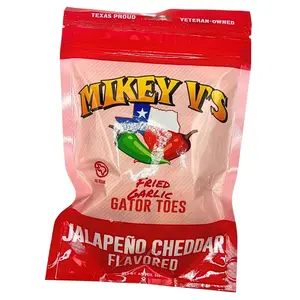 Mikey V’s Gator Toes- Crispy Fried Jalapeño Cheddar Flavored Garlic Snack
