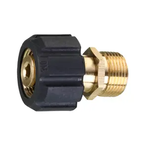 M MINGLE Pressure Washer Adapter, 4500 PSI,Metric M22 15mm Female Thread to M22 14mm Male Fitting