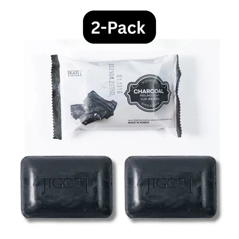JIGOTT  Charcoal Peeling Soap (2 Pack) 100g