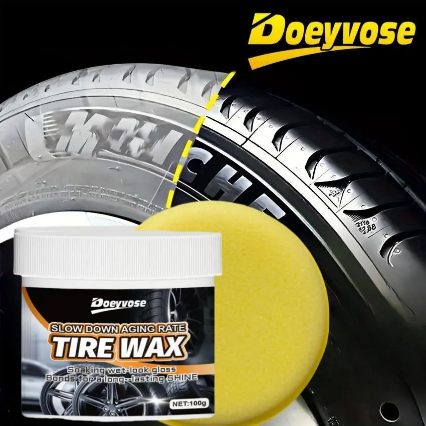 Shiny Tire Wax for Long-Lasting Protection & Shine, Restores & Enhances Tire Appearance, Prevents Cracking & Aging, Ideal for Cars & Motorcycles, Car Tires