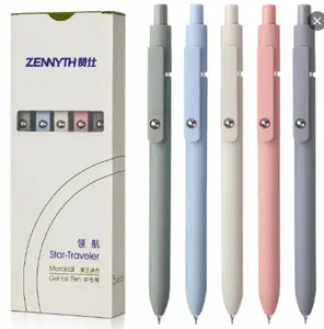 5pcs Gel Pens , Retractable Quick Dry Black Ink Pens Fine Point Premium Cute Rolling Ball Smooth Writing Aesthetic Pens Comfort Grip for School Office Supplies