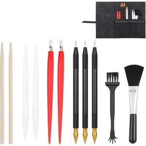 12Pcs Scratch Painting Art Tools Set including Tools Bag Scratch Coloring Pens Plastic Wooden Stylus Scraper Clean Brush for Adults Painting Paper