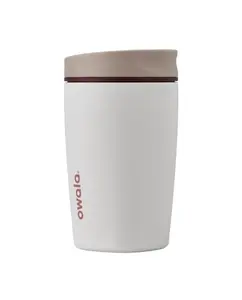 Owala SmoothSip Slider Insulated Stainless Steel Coffee Tumbler, Reusable Iced Coffee Cup, Hot Coffee Travel Mug, BPA Free 12 oz, Vanilla Bean