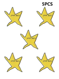Creative Deformed Star Brooch Set, Inspirational Quote Enamel Lapel Pins, Versatile Alloy Badges, Fashion Accessories Clip for Backpacks