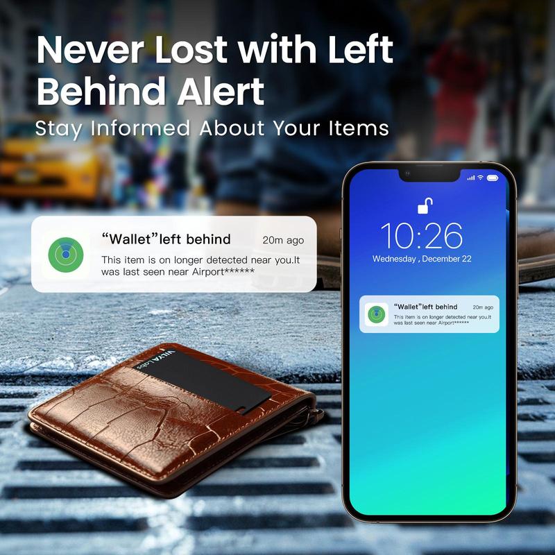 VilyaLabs Wallet Tracker Card Rechargeable for Apple Find My, Slim and Thin Up to 0.06inch, Water Resistant, with Dual Protection System