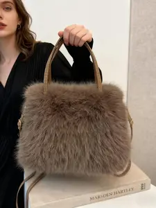 2025fall&winter Women's Plush Handbag, Fall Winter New Fashionable Crossbody Bag, High-Quality Soft Material, Versatile Design for Daily Use, Fashion Purses （Please shake your bag first to smooth out the fur.）