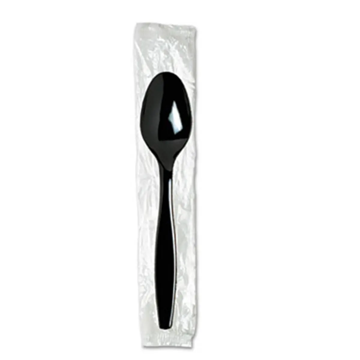 Dixie TH53C7 Individually Wrapped Plastic Black Teaspoons - 1000 per Carton, Kitchen Cutlery, Tableware Utensils