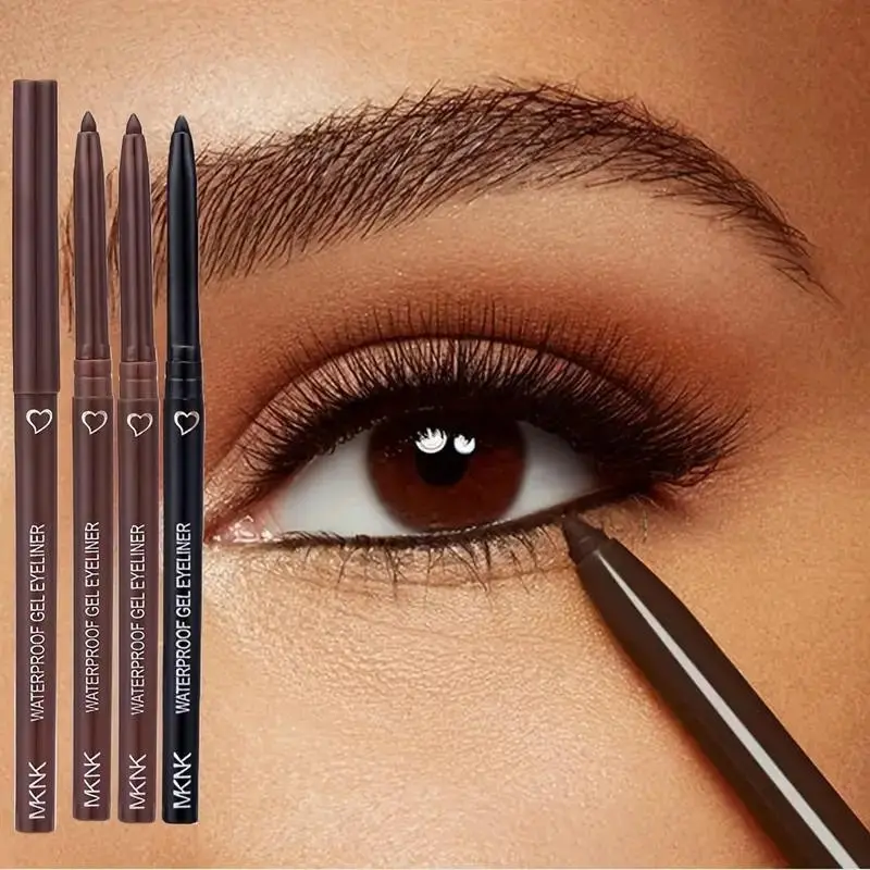 MKNK3Pcs High-End Smooth Gel Eyeliner Set, Makeup Eyeliner, Eye Makeup Products, Longwear Eye Liner, Long-Lasting Waterproof Smudge-Proof Formula, Easy Application Suitable All Skin Types Gift Idea