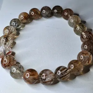 Natural Black Copper Super 7 Seven Rutilated Quartz Beads Bracelet 10mm crystal