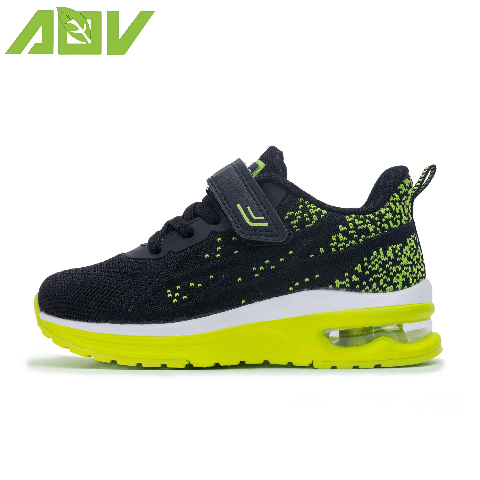 AOV Kids' Velcro Athletic Trainers - Sporty, Breathable, Lightweight Hook-and-Loop Shoes for School, Running, Workout Sneakers