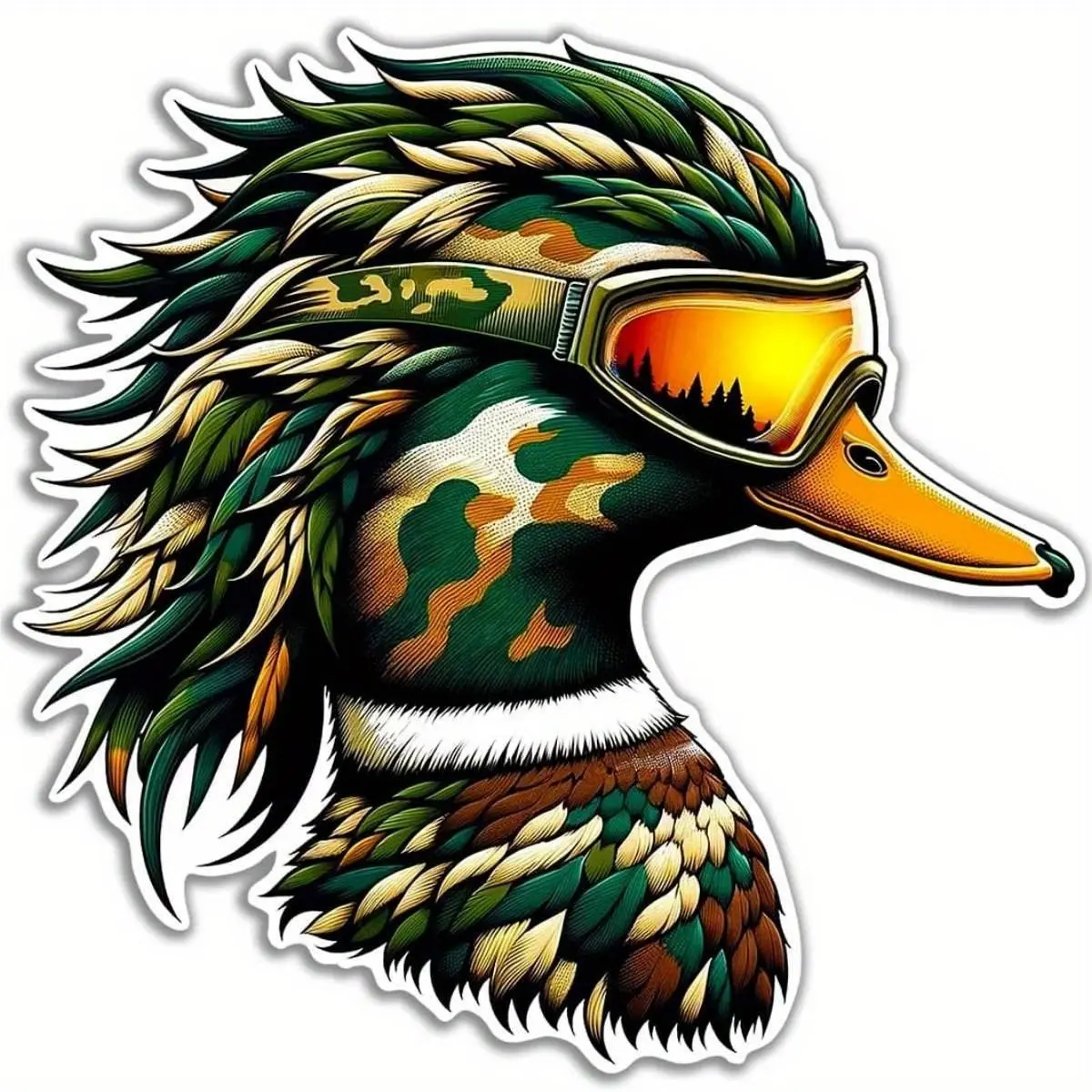 Camouflage Duck Decal Sticker 5 Inch, Vinyl Hunting Sticker Waterproof UV Resistant Scratch Proof, Fun Duck Hunting Bumper Sticker Car Stickers Decals for Vehicles for Trucks Cars Outdoor Equipment Truck Decals