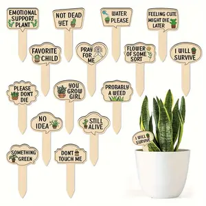 15-Pcs Wooden Plant Label Tags, Plant Sticks for Potted Plants, Eco-Friendly Wood Plant Markers, Garden Care Essentials, Durable & Reusable