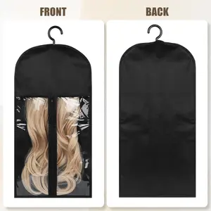 2/4 Pack Hair Extension Storage Bags with Hooks, Zipper Bag, Breathable Lightweight Portable Organizer for Wigs and Accessories, Home Salon Travel Essential