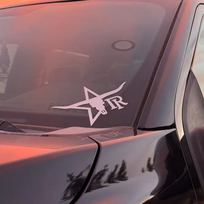 Iron Ranch Sticker - Premium Vinyl Decal for Cars & Trucks - Durable & Weather Resistant - White Star Logo - DM for other colors