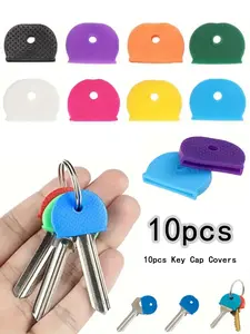 Random Color Key Cap Covers, 10pcs/set Silicone Key Cap Covers for Keychain, Versatile Accessories for Door Key & Car Keys for Daily Use, Car Key Protector