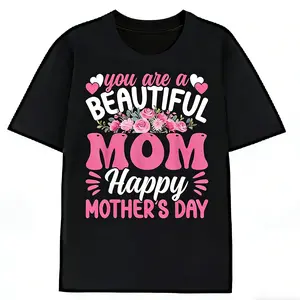 T-Shirt for Mother'S Day Featuring The Design 'You Are a Beautiful Mom Happy Mother'S Day' with a Floral Motif. This Casual Crew Neck Short Sleeve Tee Is Ideal for Honoring Mothers. It Is Suitable for Both Men And Women Premium T-Shirt
