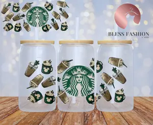 Starbucks and Mickey Glass Cup
