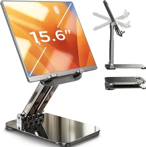 Adjustable Tablet Stand for Desk, iPad Holder Stand Portable Monitor Stand, Travel iPad Accessories for Office Kindle Holder iPad Pro 12.9-15.6"